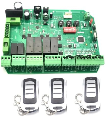 EDEDE Motor Puerta Corredera, Placa de Circuito Universal de 12VDC for abridor de péndulo automático de Doble Brazo, Panel de Control, de Centro de Control Inteligente(Kit 0)