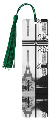 Paris Eiffelturm Holz Lesezeichen - Schöne doppelseitig bedruckte Lesezeichen aus hochwertigem Pappelholz für Bücher, Journale & mehr