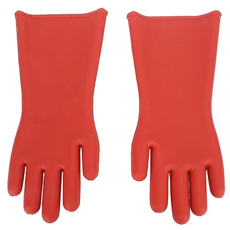 WOHPNLE 1 Paar Elektriker-Schutzhandschuhe, Isolierhandschuhe 12 kV Prüfspannung, 1,8 Gummi Elektriker Handschuh, Sicherheitsschutz-Arbeitshandschuhe für Elektroarbeiten