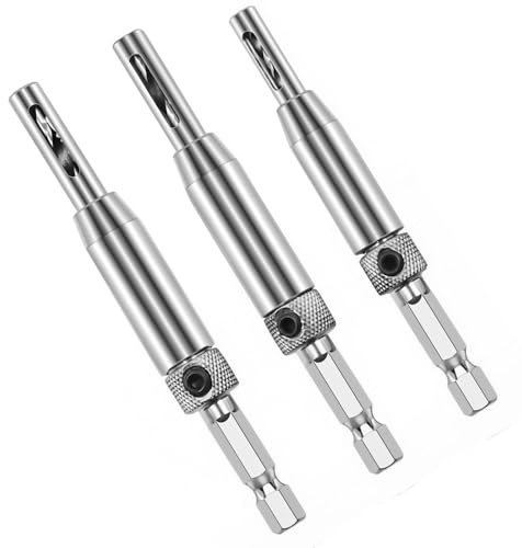 3 Pcs Upgrade Hinge Drill Bit Set, Drill Bits Set, Shank Hinge Drill Bit Guide Set High Speed Steel Self Centering Drill Bits For Door Window Cabinet HingePilot Hole Drill Bit 2Mm, 2.8Mm, 3.6Mm