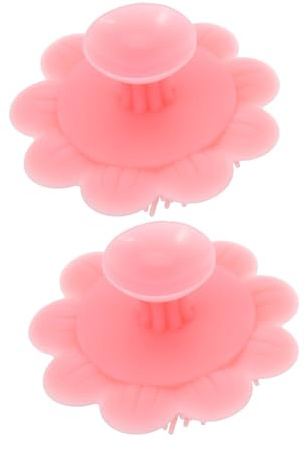 minkissy 2pcs Silicone Shampoo Brush for Newborns Double-Sided Cradle Cap Remover Scalp Massager Soft Silicone Hair Scrubber with Ergonomic Grip for Bath Hygiene and Gentle Exfoliation