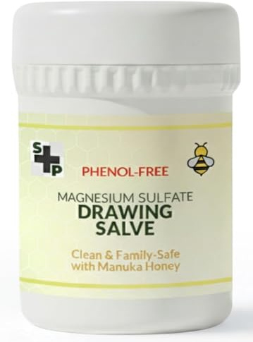 Phenol-Free Magnesium Sulphate Paste with Manuka Honey - S&P Drawing Ointment for Sensitive Skin, 50g.