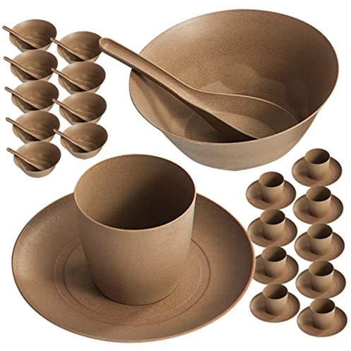 UOELRLFoV 10 Sets Rice Husk Tableware Paper Cups Flatware Food Tray Paper Meal Plate Plates Single Use Tableware One-off Dinnerware Party Rice Husk Plates Gathering Fruit Plate/1822