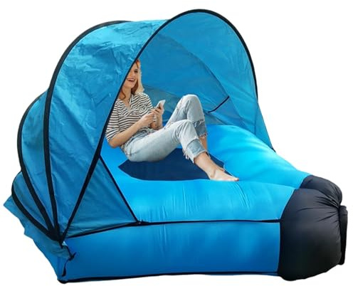 Uppblåsbar soffa – uppblåsbar liggsoffa med | Vindtät, UV-resistent soffa, luftpumpfri, bärbar | utomhussoffa – camping, picknick, fiske