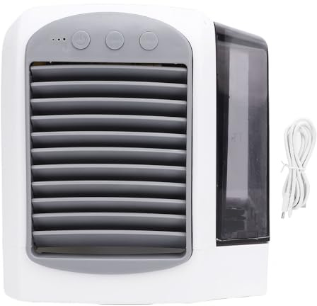 Marhynchus Kit Condizionatore Portatile da Finestra per Camera da Letto per Auto, 3 velocità da 2200 Giri/min a 3600 Giri/min con Serbatoio Acqua Ghiacciata da 380 Ml e Alimentazione USB,