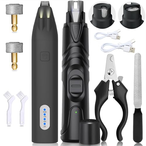 ZITUZY Recortadora de garras para perros, cortadora eléctrica de garras para perros, con 3 conexiones (con tijeras para garras), para perros pequeños, medianos y grandes