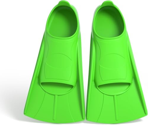 Schwimmflossen für Kinder, bequeme Silikonflossen zum Schwimmen und Tauchen, geeignete Größe für Anfänger, Kinder, Erwachsene, Limettengrün, M (36-38))