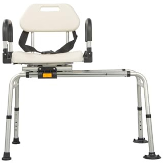 Sedile Trasferimento Vasca Girevole a 360° in Alluminio — struttura scorrevole antiscivolo, supporto per disabili e anziani, ausilio per mobilità, telaio anticorrosione