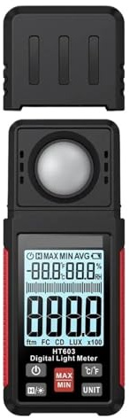 Esposimetro, Misuratore di luce Misuratore di illuminamento digitale da 200000 Lux con misuratore di umidità e temperatura ambientale Luxmetro