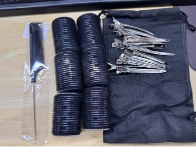 VINATO Bigodini 32 pezzi – Autoagglomeranti con nucleo in alluminio, 18 bigodini in 3 taglie (40 mm, 30 mm, 20 mm), 12 clip per capelli, 1 pettine, Per boccoli e volume, adatti per styling a freddo