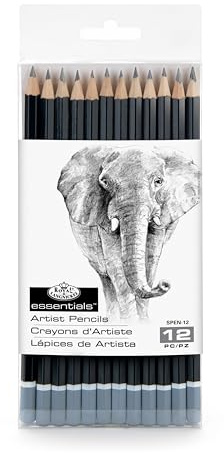 Royal & Langnickel SPEN-12 Pack de 12 Crayons à dessin (5H, 4H, 3H, 2H, H, HB, B, 2B, 3B, 4B, 5B, 6B)