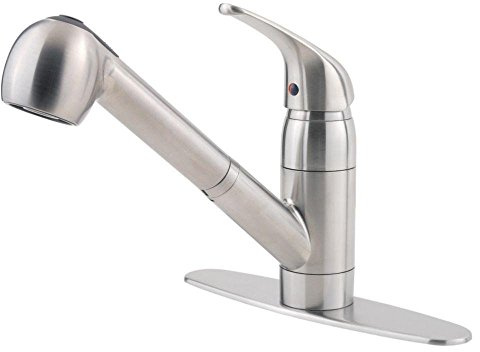 Pfister G13310SS Pfirst Series 1-Handle Pull-Out Kitchen Faucet in Stainless Steel, Water-Efficient Model