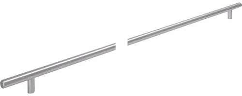 SIRO Möbelgriff Weiterstadt, Schlicht, Edelstahl - Edelstahl fein geschliffen, 752 mm x 12 mm x 32 mm, LA 672 mm, 1408-752N1