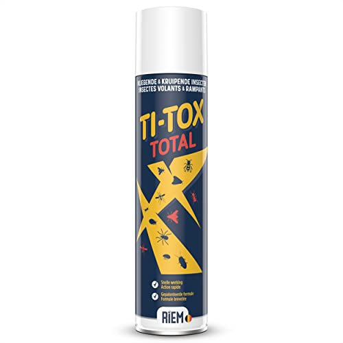 RIEM - Ti-Tox Total 400 ml - Spray contre les Insectes Volants et Rampants : Guêpes, Moustiques, Mouches, Mites, Cafards, Blattes, Fourmis, Araignées, Punaises de lit, Puces - Action Rapide