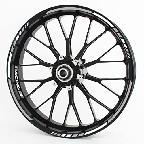 Felgenrandaufkleber RS - Komplettset für 15 16 17 18 19 - Farbe & Design wählbar - Grau, Design 1