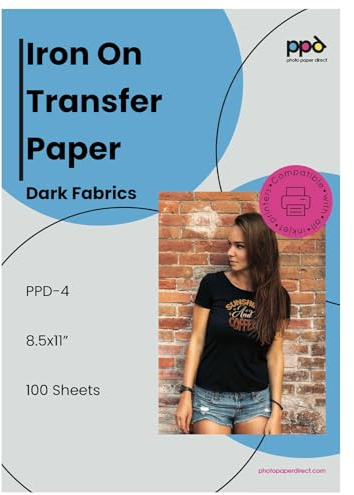 PPD Inkjet T-Shirt transferpapper transferfolie strykfolie för mörka textil- och bläckstråleskrivare - storförpackning till sparpris - DIN A4 x 100 ark PPD-4-100
