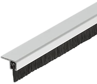 Gedotec Tür-Bürstendichtung als Kälte- und Insektenschutz | 1 Stück - Profil-Dichtung | Länge: 1,25 m | Türdichtung Aluminium - schwarz | zum Abdichten von Türen | Dichtung Tür zum schrauben