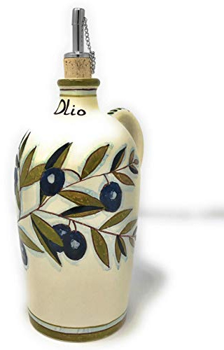CERAMICHE D'ARTE PARRINI- Italienische Kunstkeramik, Menage Öl, Dekoration, oliven, handgemalt, hergestellt in Italien Toskana