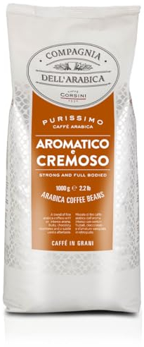 Caffè Corsini - Caffè in Grani Compagnia dell'Arabica, Gusto Aromatico e Cremoso, 1 Kg