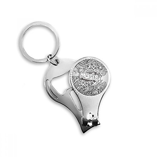 BeatChong Violino Musica rock Winding catena chiave Pittura Clippers multifunzione Anello Nail Apri Bottiglie regalo