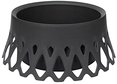 Plastia Roseta Grabschale mit Wasserspeicher - Runde Pflanzschale für Friedhof - Frostsicher Blumentopf aus Hochwertigem Kunststoff, Ø 30 cm, Anthrazit