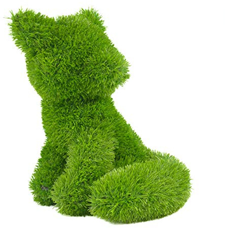 AniPlants - Zorro de césped Artificial, Aprox. 33 x 30 x 37 cm, Resistente a la Intemperie y Estable, con Ancla para fijación, Ideal como decoración para jardín y casa, Verde, 35 cm