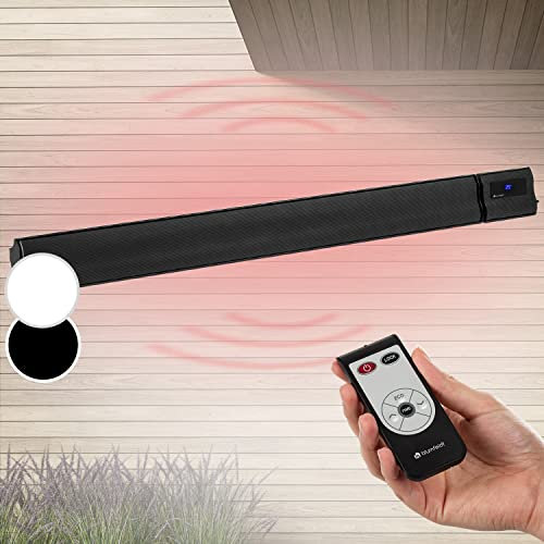 Blumfeldt Chauffage Electrique à Infrarouge, Chauffage de Jardin 3000W, Télécommande, Minuterie, Affichage LED, Chauffage Exterieur Terrasse IP44 pour Veranda, Chauffage d'Appoint Econome, Sans CO2