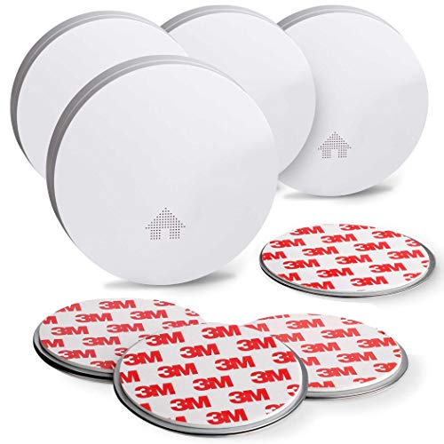 SEBSON 4x Rilevatore di Fumo da 10 anni incl. supporto magnetico, DIN EN 14604, VdS 3131, Fotoelettrici, Batteria al litio, Muto - Ø114x24mm