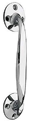 Jiyo.Outdoor Bow Cupboard Door Handle with Screws, Polished Chrome, 150mm | Elegant bow shaped design and durable metal build upgrade any home, coming with fixings for a quick installation.