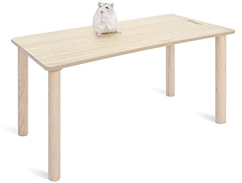 Niteangel Hamster lek träplattform: - för dvärg syriska hamstrar gerbils möss Degus eller andra små husdjur (rektangel - 7 tum höjd, burlywood)
