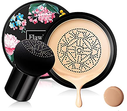 Pilzkopf Luftkissen CC Creme Foundation Cover Concealer Make-up Feuchtigkeitsspendende aufhellende Pigment Liquid Foundation, sogar Hautton Basis BB (Natürlich)