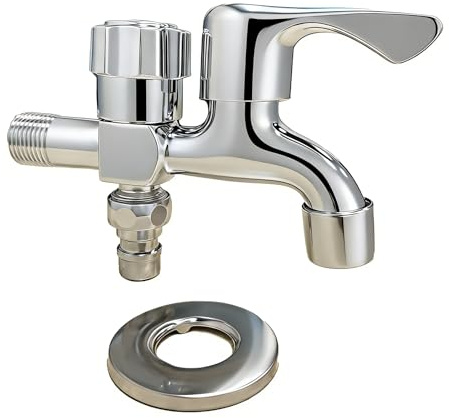 Ncheli Außenwasserhahn Doppelanschluss 1/2 Zoll (DN15)