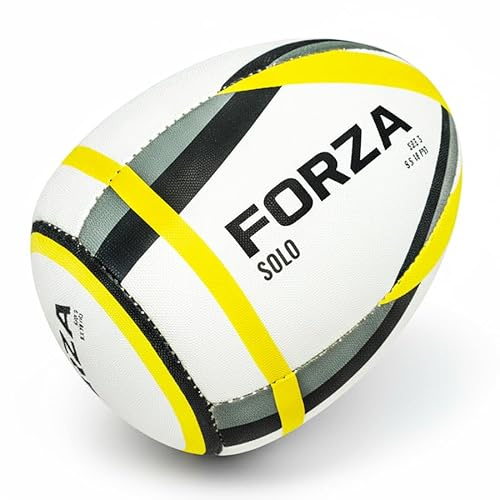 FORZA Rebounder Rugby träningsboll - storlek 3, 4 och 5 rugbybollar | förbättra reaktionstider, reflexer och passerande noggrannhet | Halv rugbyboll | rugbyträningsutrustning (storlek 3)