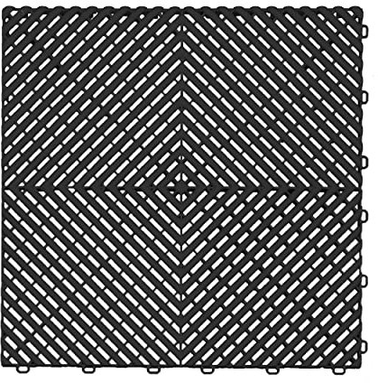 Swisstrax Garage Floor Ribtrax PRO - Azulejo para suelo de garaje, 15.75 x 15.75 pulgadas, negro azabache, juego de 6 piezas