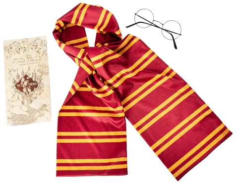 Rubies Harry Potter Zubehör-Set für Jungen und Mädchen, Gryffindor-Schal, Brille und Karte, offizieller Harry Potter für Geburtstage, Geschenke, Halloween, Karneval und Weihnachten