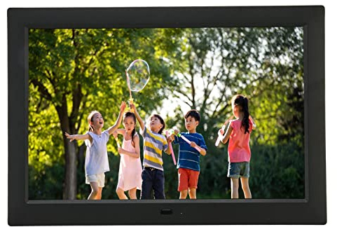 Marco de Fotos Digital HD, Vídeo 1080P 100‑240 V Soporte Tarjeta de Almacenamiento Función de Calendario Marco de Fotos Electrónico con Control Remoto para Fiesta de Cumpleaños