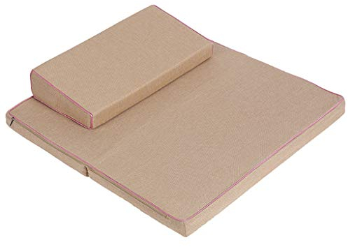 SAZDFY Tragbares, faltbares Bodenkissen aus Kokosfaser und Leinen, quadratisch, handgefertigt, Meditationsmatte, großes Zafu und Zabuton Meditationskissen