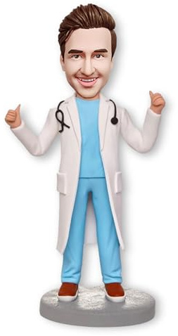 BobbleJoy Figura personalizada Bobblehead, regalos personalizados para médico enfermera (médico masculino1)