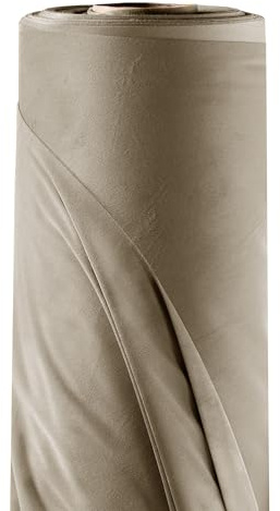 Filumi Velvet Fabric 118Inch (300cm) Wide Beige 1m Length by The metre for Sewing for Dressmaking Material for Curtains Blinds Garments Cushions Upholstery Furniture Covers