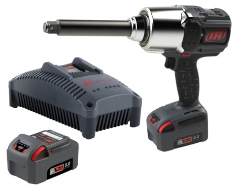 Ingersoll Rand W8571-K2-EU 3/4 20V Cordless Impact Wrench 2 Battery Kit, 2710 Nm, 6 Ext Anvil, Ring Thru-Hole, Pistol