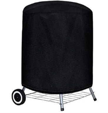 Grillöverdrag utomhus svart runt skydd för utomhusgrill, spis, grillskydd, 210D tyg BBQ elektrisk skyddsöverdrag för trädgårdsgrill(