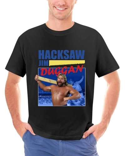 lalakeLALART6 Hacksaw-Jim-Duggan-Throwback-t-Shirt Black