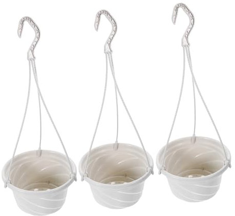 Happyyami 3 Pièces Pot de chlorophytum Crochet de Plante décoration de Jardin Jardiniere Plastique Pot de Fleur Plastique jardinière Suspendue en chlorophytum Pot de Fleur de Jardin Beige