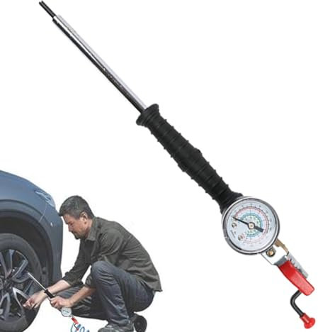 Naqqios Autoreifenfüller – Reifenfüller mit Kurbel, schnell aufblasbares Luftdüsenwerkzeug mit Manometer | vielseitiges Werkzeug zum Aufpumpen von Reifen mit Kurbel für LKWs