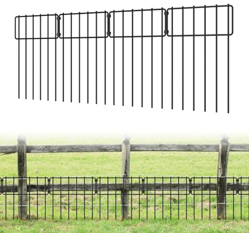 LIANTRAL Garden Fence 19 Pack, Fencing Animal Barrier, Rustproof Metal Fence Panels, No Dig Fence Patio Border Animal Fencing for Dog Rabbit Yard Patio Outdoor Decor, Total 43 cm H x 6.27 m