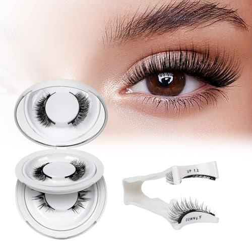 Wiederverwendbares Magnetische-Wimpern natürlicher Look mit Applikator, Magnet-Wimpern Set kein Kleber nötig Wimpern-magnetisch QUEWEL einfach zu tragen und zu entfernen mit Anleitung (Kit-A)