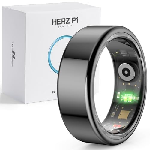 Hertz P1 Smart Ring for Women & Men - 24/7 Health Metrics, Tracks 20+ Biometrics, 6-Day Battery Life, Waterproof Stainless Steel, Free APP for iOS & Android