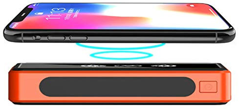 Power Bank Solare 50000mAh Caricabatterie Solare Wireless per Esterni Caricabatterie Solare USB C Caricabatterie Esterno Solare Portatile con 4 Uscite USB e 3 Ingressi e Torcia LED, Arancion