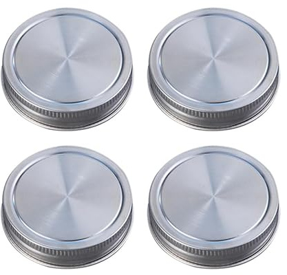 Homoyoyo Couvercles De Bocaux En Acier Inoxydable - Lot De 4 Couvercles Étanches De 86 Mm Pour Bocaux - Idéal Pour Stockage Congélation Et Conservation Des Aliments
