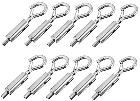 DIYEAH 10Pièces Crochets de Câble Réglables Inoxydable pour Guidage de Câble Boucles Ressort Résistantes et Durables Accessoires Suspension Stables